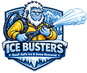 Ice Busters Logo - Professional Commercial Roof-Safe Ice Dam and Snow Removal Service.
